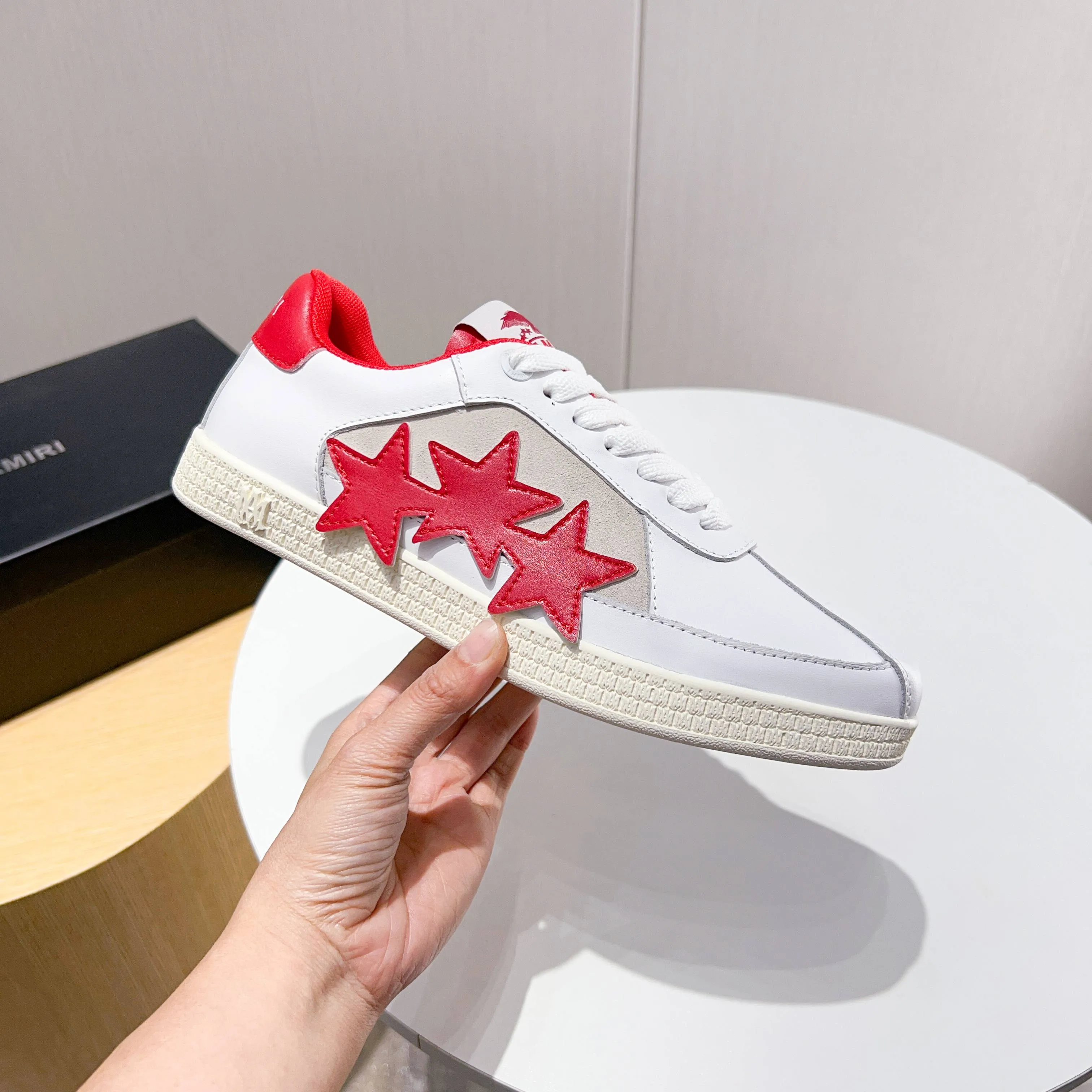 Men's shoes 💰420 [New style] 🌲🌲Balmain - New Amiri trendy shoes, low-top casual sports shoes, the same style as celebrities, made of selected pebbled cowhide and frosted cowhide, original outsole, comfortable on the feet, high-end workmanship, welcome to buy. Size: 39-45 (46 customized)